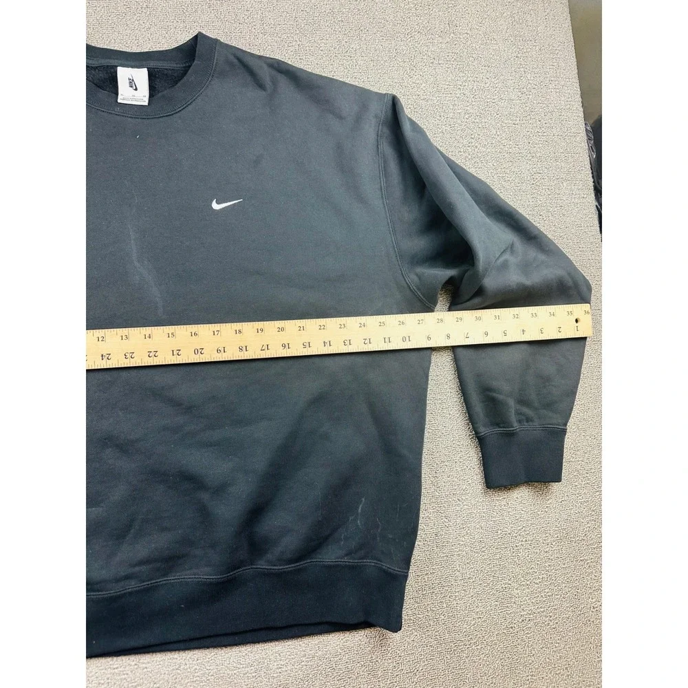 Nike Solo Swoosh Fleece Crew Sweatshirt Men XL Gray Heather Oversized Athleisure